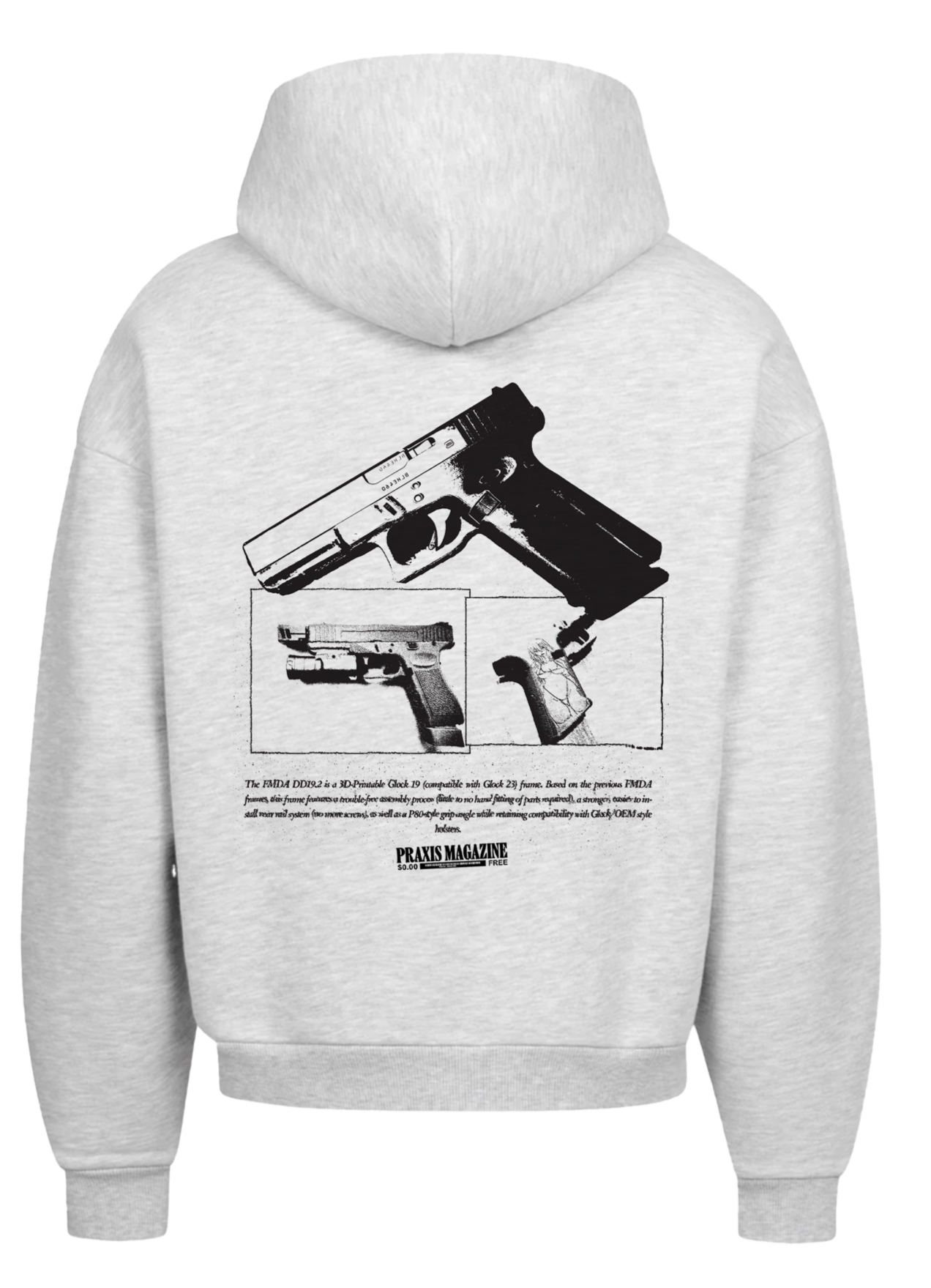 Praxis Magazine Hoodie in Heather Grey